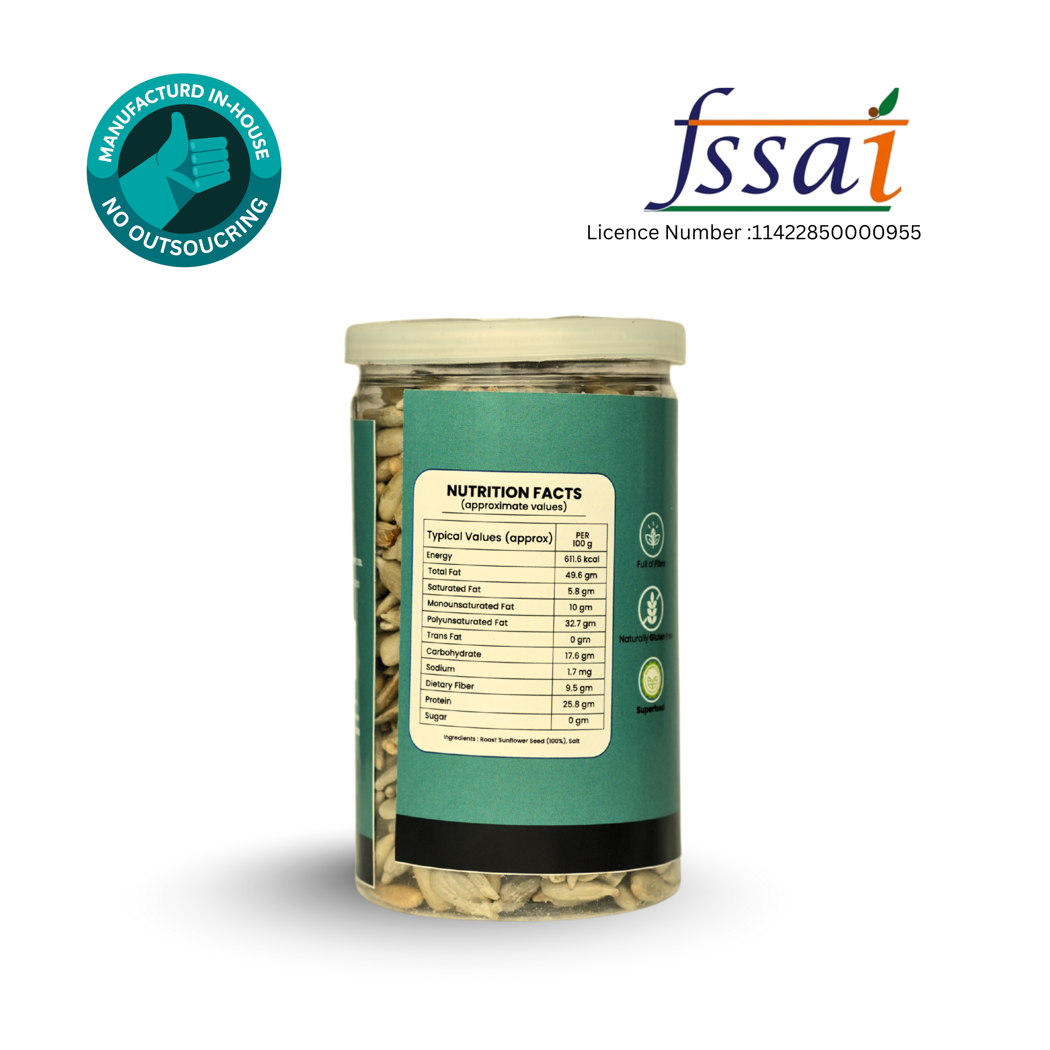 Roasted sunflower seed plain